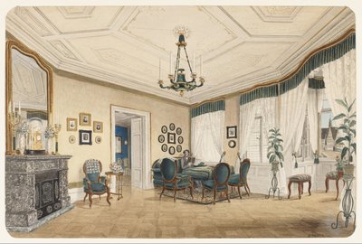 Ein Salon, wahrscheinlich in Stuttgart von Caspar Obach